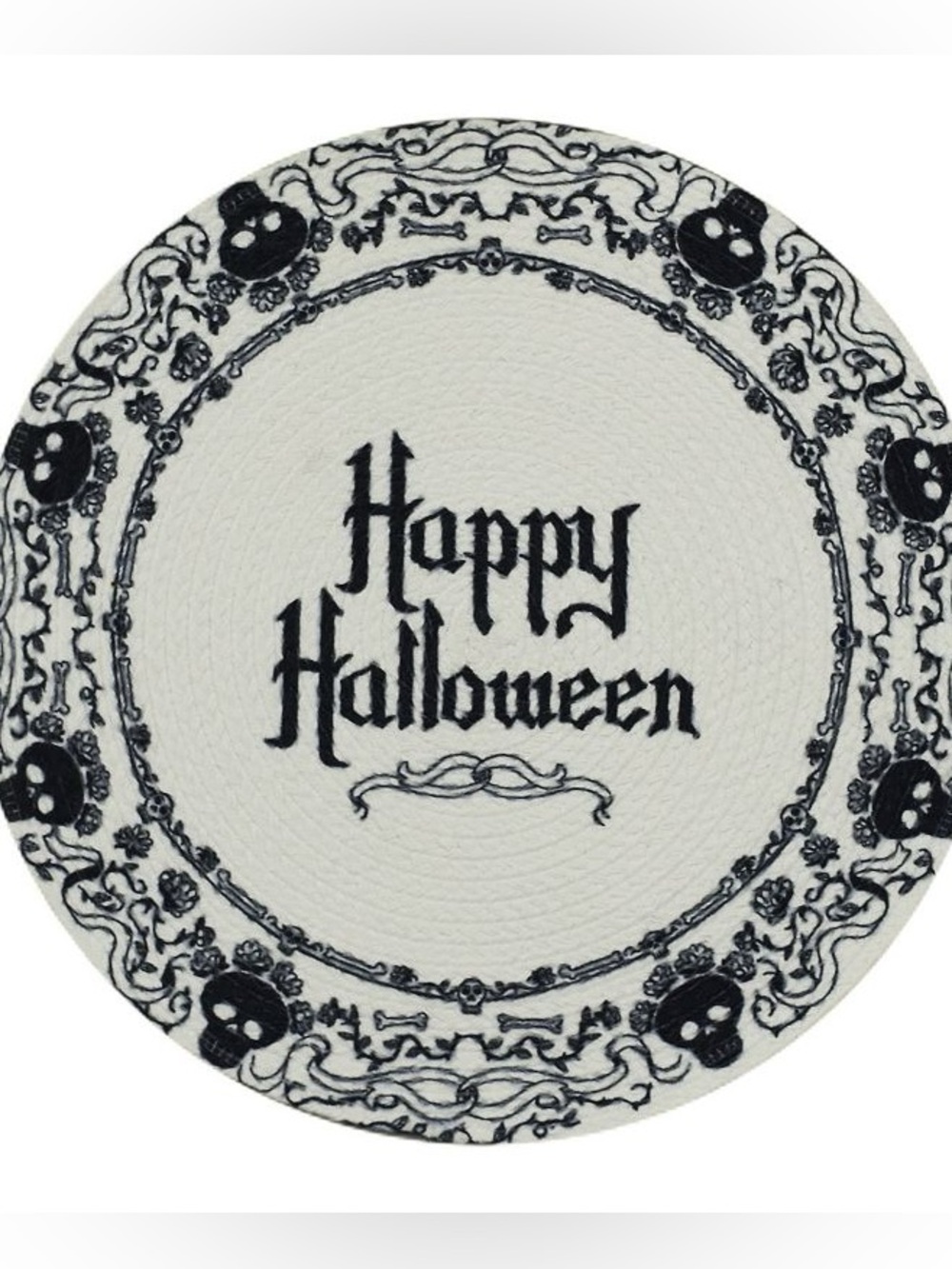 NWT Celebrate Together™ Halloween "Happy Halloween" Braided Round Placemats (4)